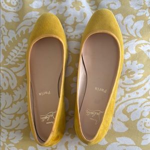 Christian Louboutin Yellow Flats Sleek Design
